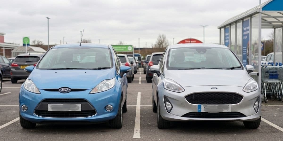 Side by side comparison of Ford Fiesta Mk7 and Mk8