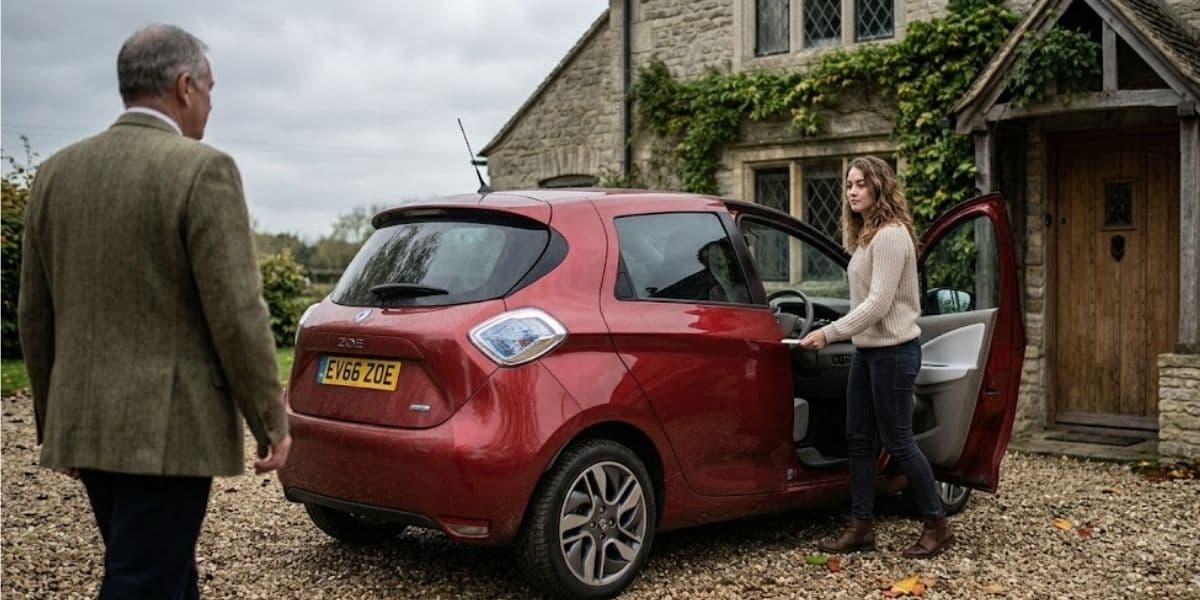 Electric car charging at home for a young driver in the UK
