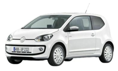 Picture of a VW Up in white - insurance group 1 first car